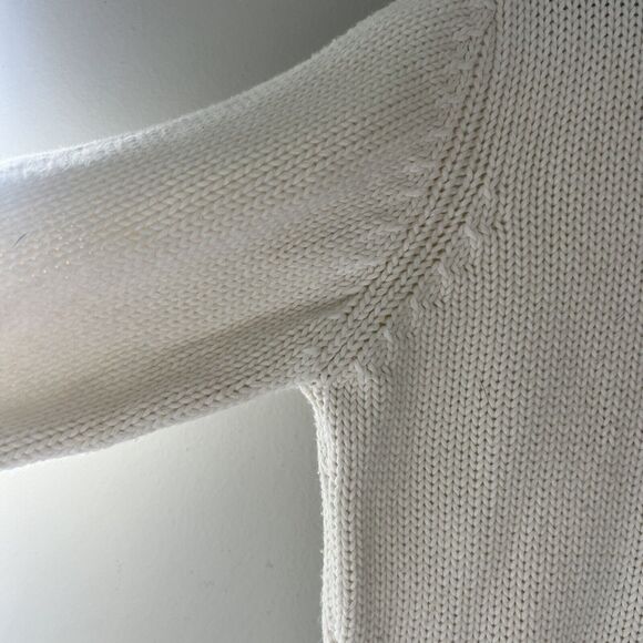Pendleton Originals Women’s Cableknit Turtleneck Sweater Sz LG Cream 100% Cotton - Picture 6 of 11
